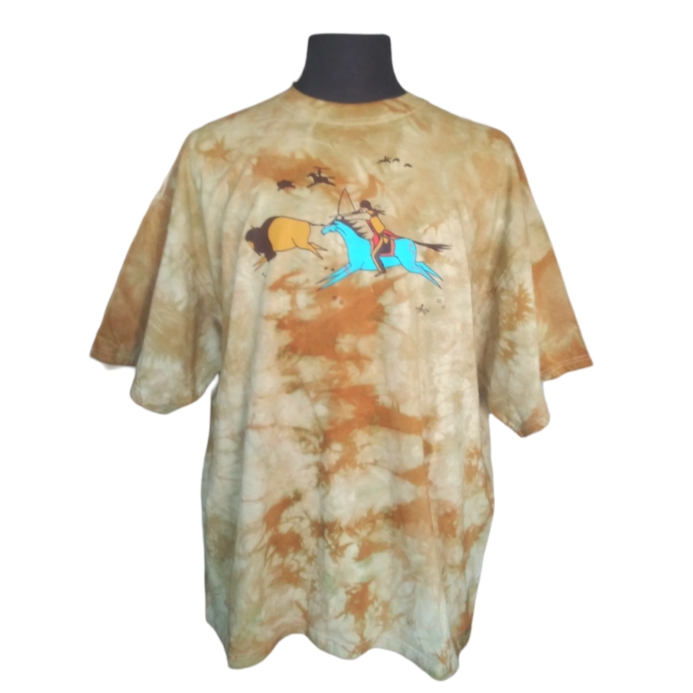 Vtg Southwest Tie Dye Shirt By Artist D.C Arguero Sz 2xL 1994 Native American